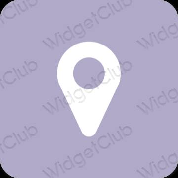 Aesthetic purple Map app icons