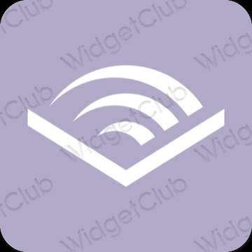 Esthétique mauve Audible icônes d'application