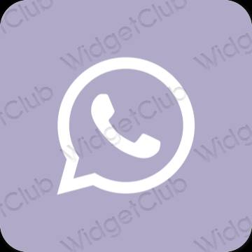 Estetsko pastelno modra WhatsApp ikone aplikacij