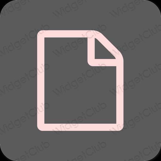 Æstetisk grå Notes app ikoner