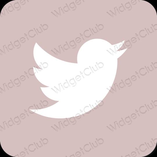 Æstetisk pastel pink Twitter app ikoner