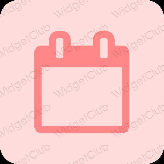 Estetski pastelno ružičasta Calendar ikone aplikacija