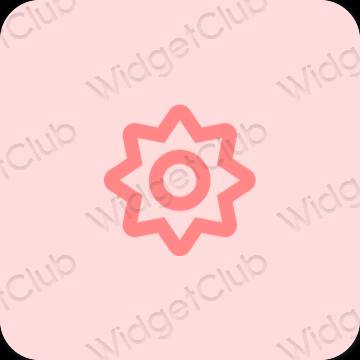 Aesthetic pink Settings app icons
