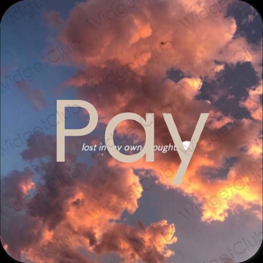 Estetisk beige PayPay app ikoner