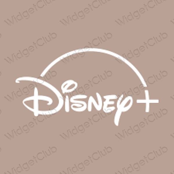 审美的 浅褐色的 Disney 应用程序图标