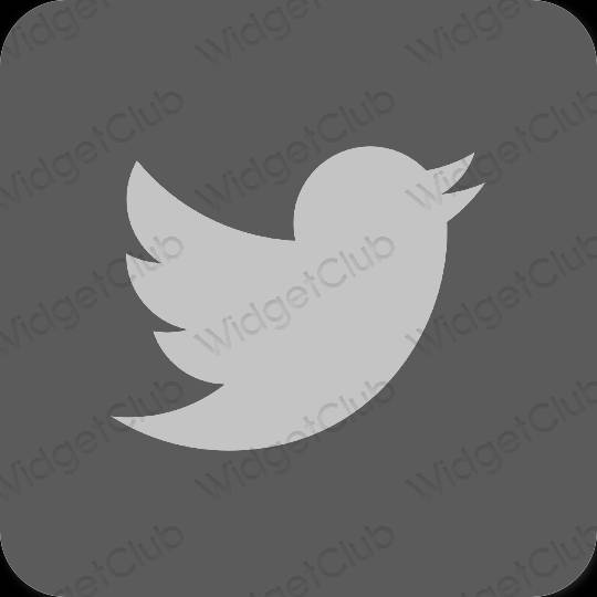 Ästhetisch grau Twitter App-Symbole