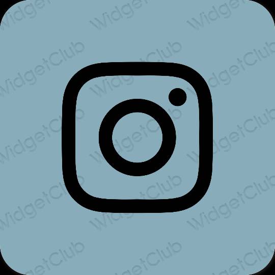 Estetické pastelovo modrá Instagram ikony aplikácií