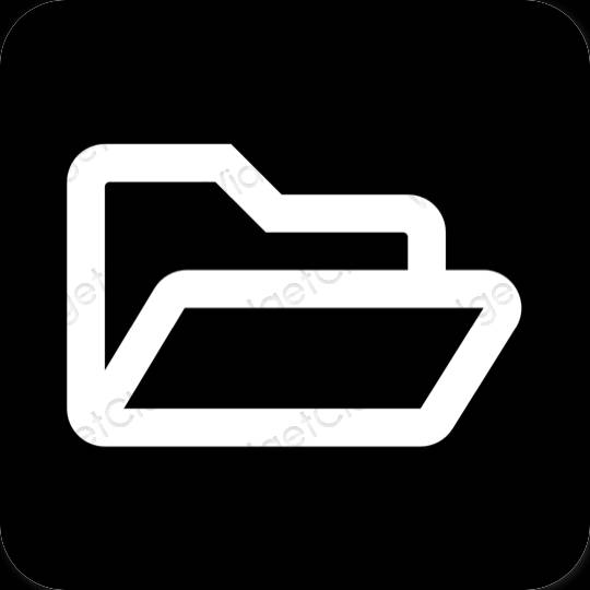 Estetické čierna Files ikony aplikácií