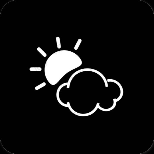 Estético Preto Weather ícones de aplicativos