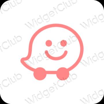 אייקוני אפליקציה Waze אסתטיים