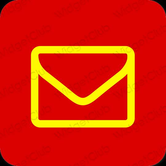 Естетски црвена Mail иконе апликација