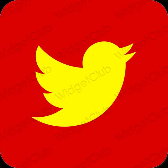 Estetis merah Twitter ikon aplikasi