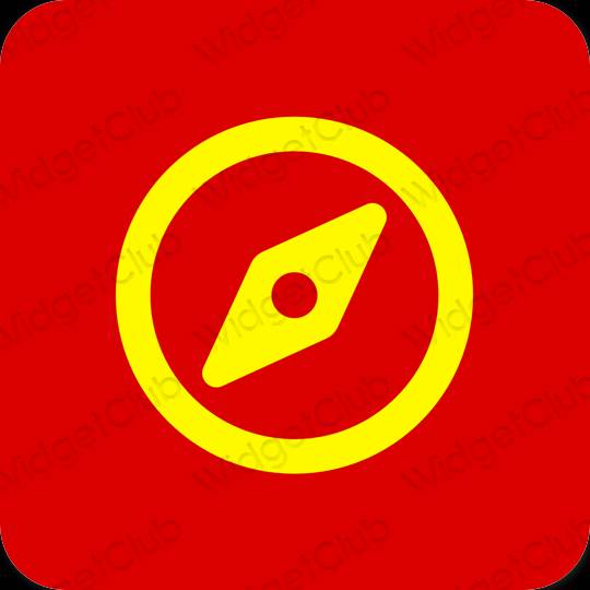 Stijlvol rood Safari app-pictogrammen