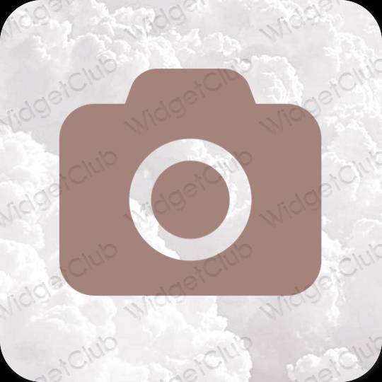 Estetické hnedá Camera ikony aplikácií
