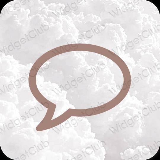 Estético marrón Messages iconos de aplicaciones