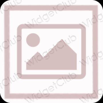 Αισθητικός παστέλ ροζ Photos εικονίδια εφαρμογών
