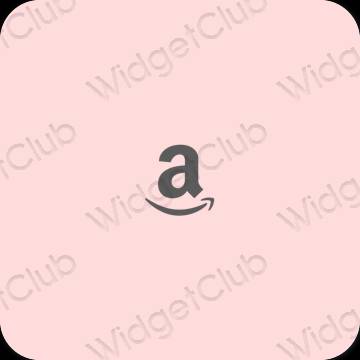 Esteetiline pastelne roosa Amazon rakenduste ikoonid