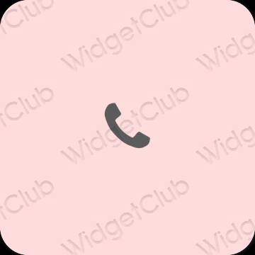 審美的 柔和的粉紅色 Phone 應用程序圖標