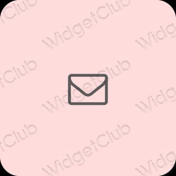 Esthétique rose Mail icônes d'application