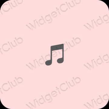 Ästhetisch Pastellrosa Music App-Symbole
