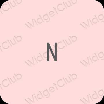 Estetic roz pastel Netflix pictogramele aplicației