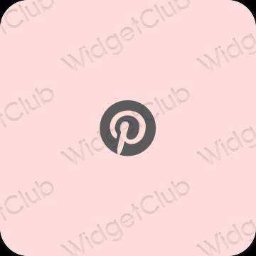 Ესთეტიური პასტელი ვარდისფერი Pinterest აპლიკაციის ხატები