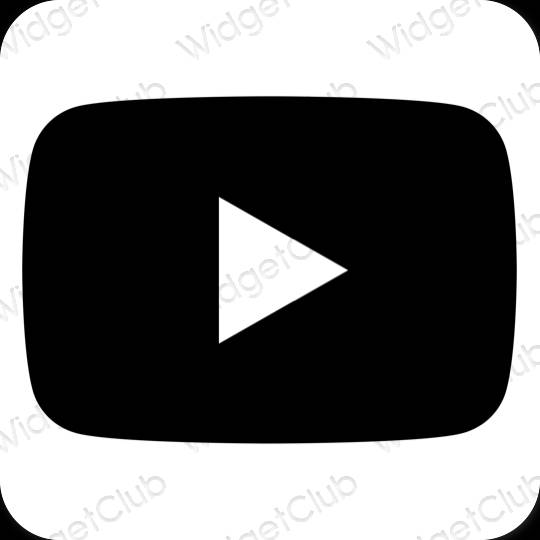 Ästhetisch Schwarz Youtube App-Symbole