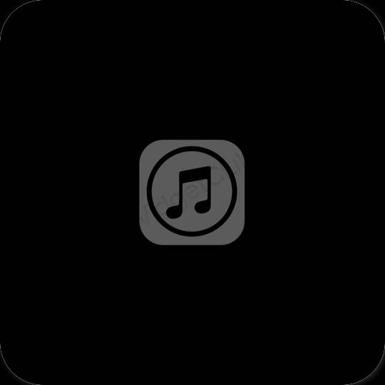 Ესთეტიური შავი Apple Music აპლიკაციის ხატები