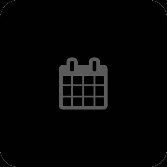 Esteetiline must Calendar rakenduste ikoonid