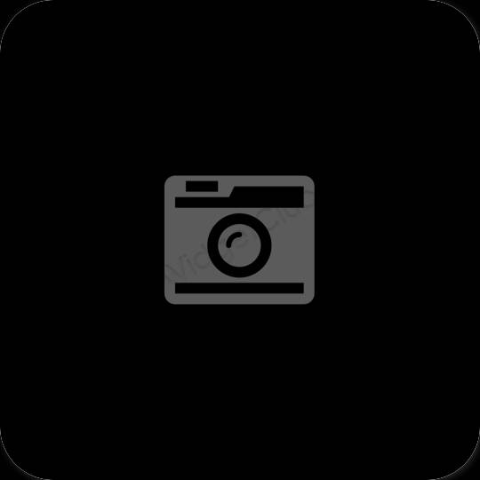 审美的 黑色的 Camera 应用程序图标