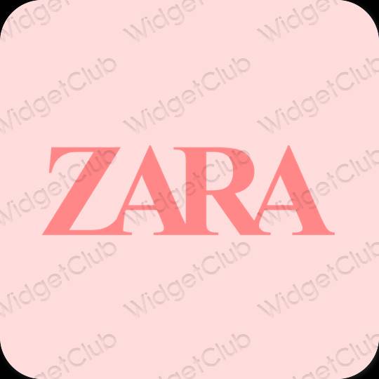 Естетичен пастелно розово ZARA икони на приложения