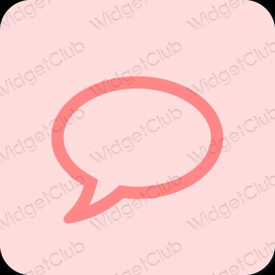 Aesthetic pastel pink Messages app icons