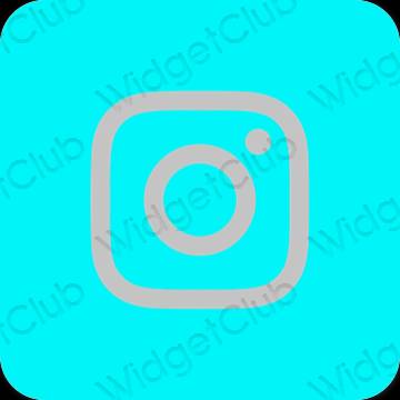 Estético azul Instagram iconos de aplicaciones