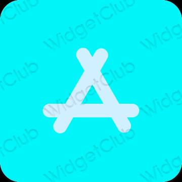 Estético azul neon AppStore ícones de aplicativos