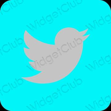 Estetico blu Twitter icone dell'app