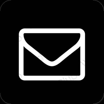 Esthétique noir Mail icônes d'application