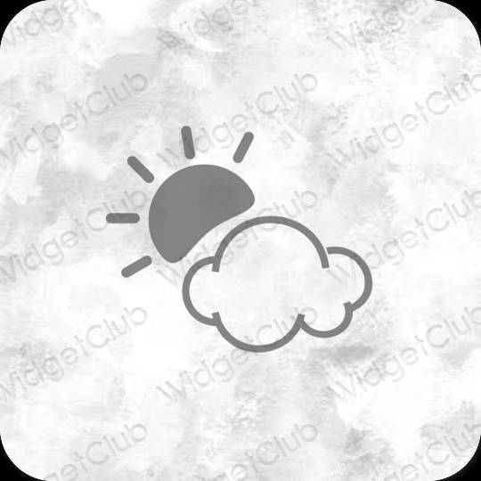 Estético cinzento Weather ícones de aplicativos