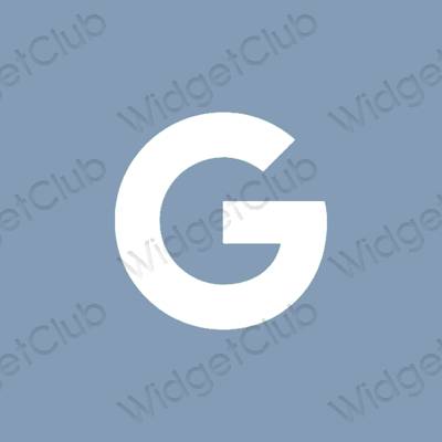 эстетический пастельно-голубой Google значки приложений