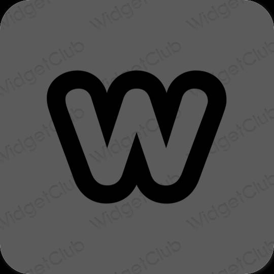 Esthétique grise Weebly icônes d'application