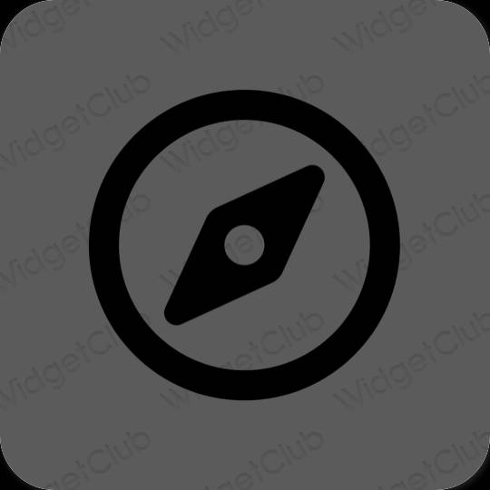 Estetický šedá Safari ikony aplikací