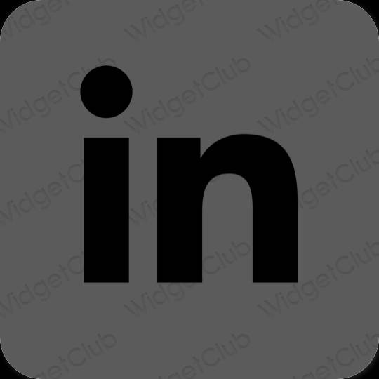 Естетичен сиво Linkedin икони на приложения
