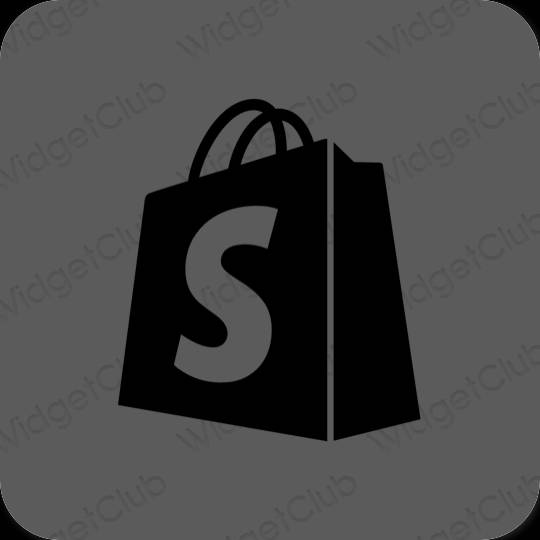 Estetik gri Shopify uygulama simgeleri