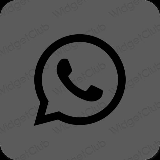 Estetický šedá WhatsApp ikony aplikací