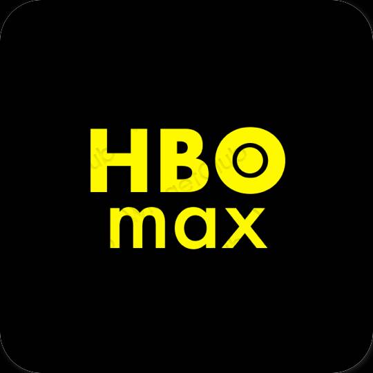 زیبایی شناسی سیاه HBO MAX آیکون های برنامه