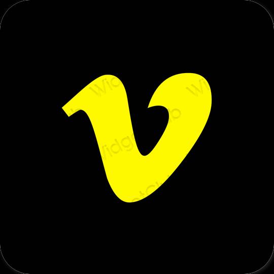 אֶסתֵטִי שָׁחוֹר Vimeo סמלי אפליקציה