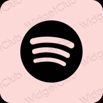 Естетичний пастельний рожевий Spotify значки програм