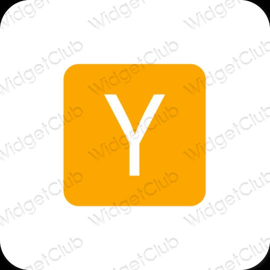 Estetyka Pomarańczowy Yahoo! ikony aplikacji
