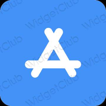 Estético azul neón AppStore iconos de aplicaciones