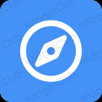 Estético azul Safari ícones de aplicativos