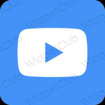 Aesthetic blue Youtube app icons